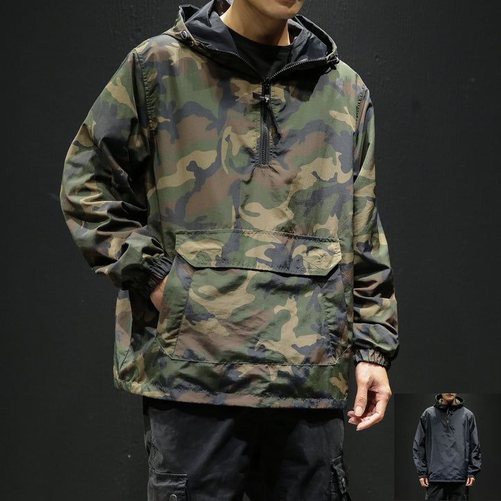 Discover the Versatility of Our Oversized Reversible Camouflage Hooded Jacket
